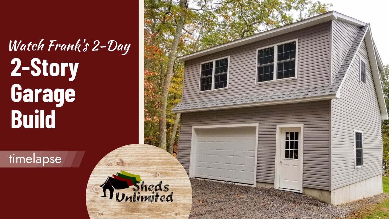 Frank Prefab 2 Story Garage Build Timelapse (2 Days)