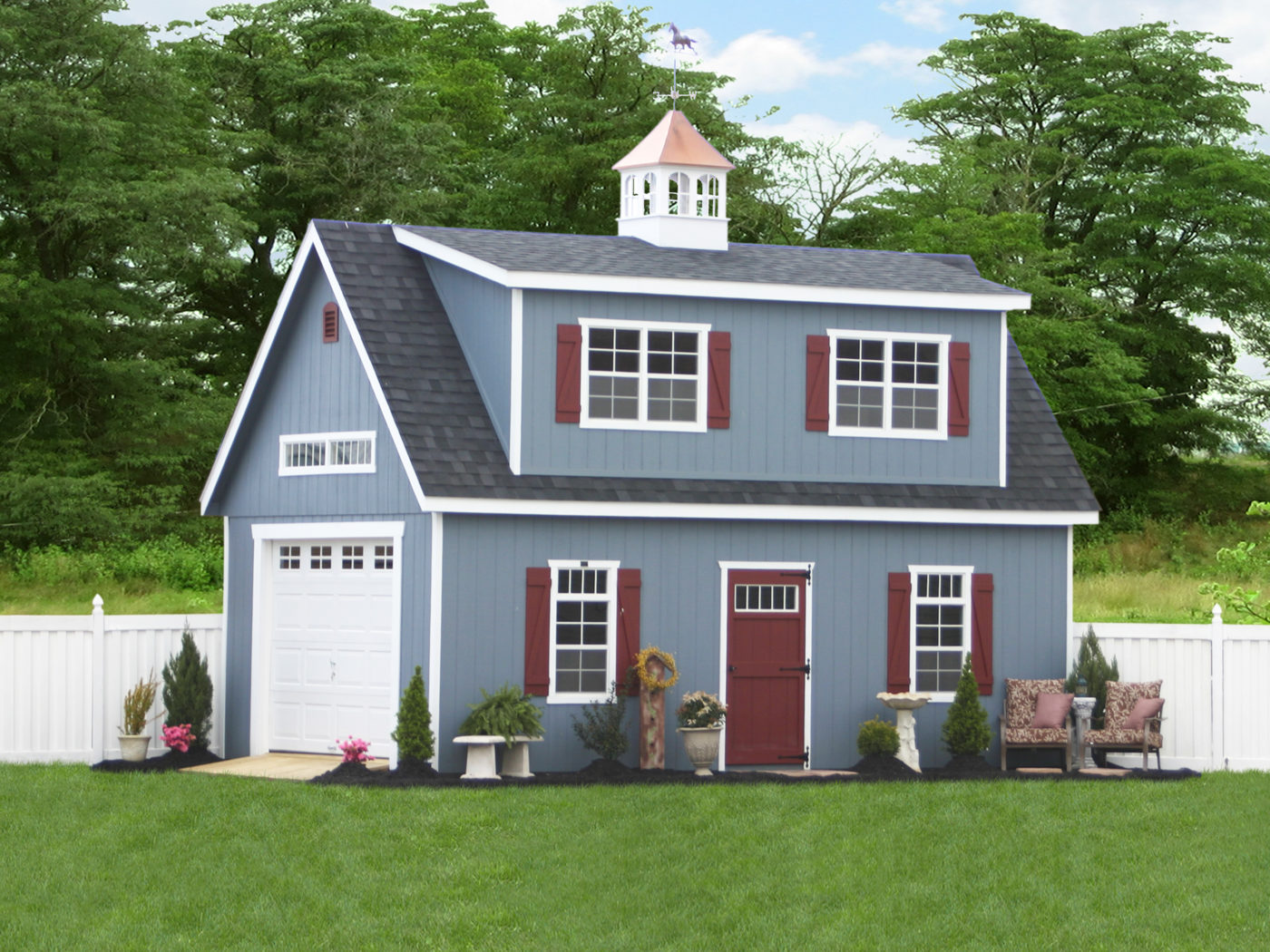 Buy One-Car Garage Designs from Sheds Unlimited 4 14x24 2 story garage