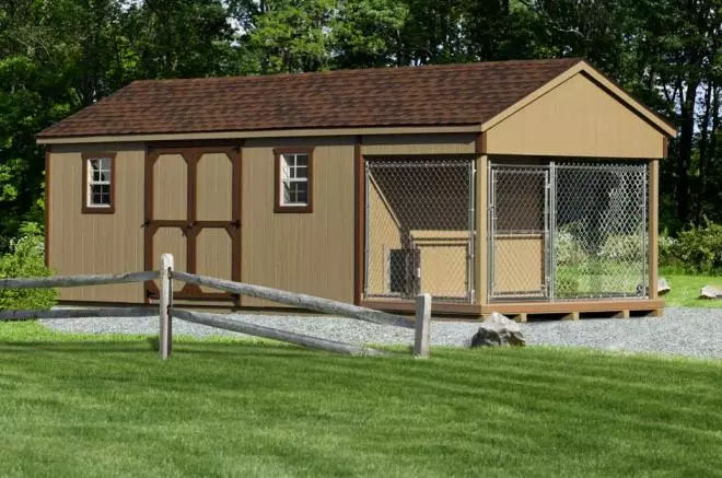 10x24 storage shed dog kennel combo