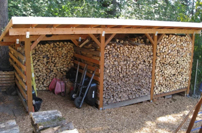 firewood storage shed