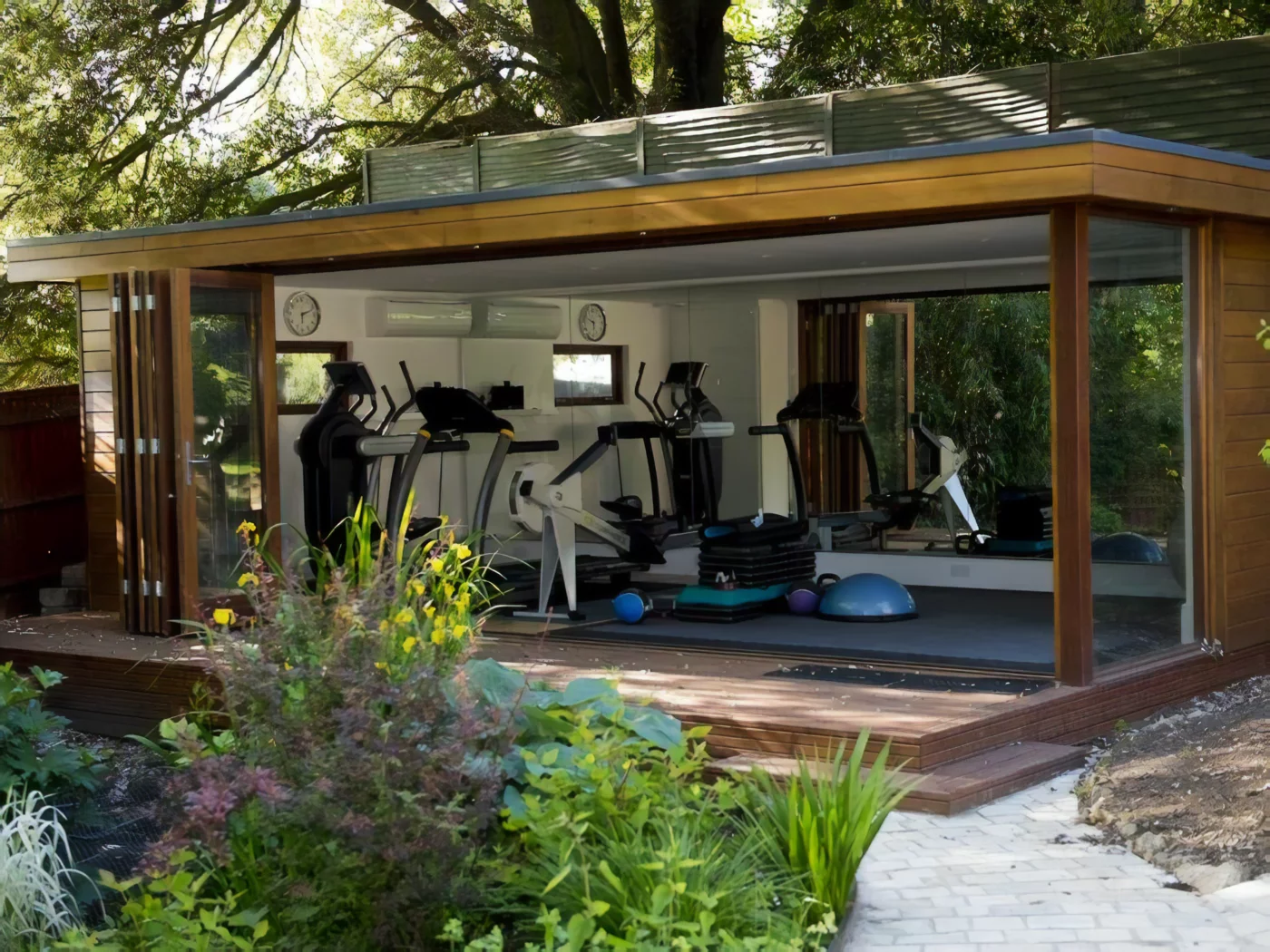 garden gym in a storage shed