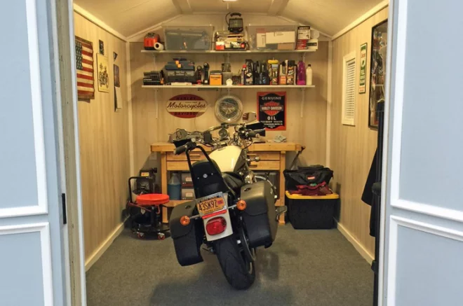 motorcycle storage sheds
