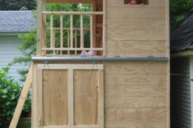 playhouse with storage shed