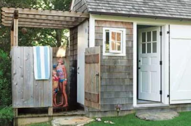 shed with shower stall