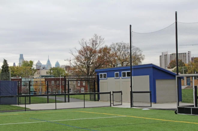 university sportsfield storage shed