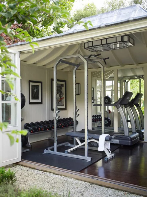 white bright shed gym