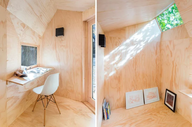 writing studio in a shed