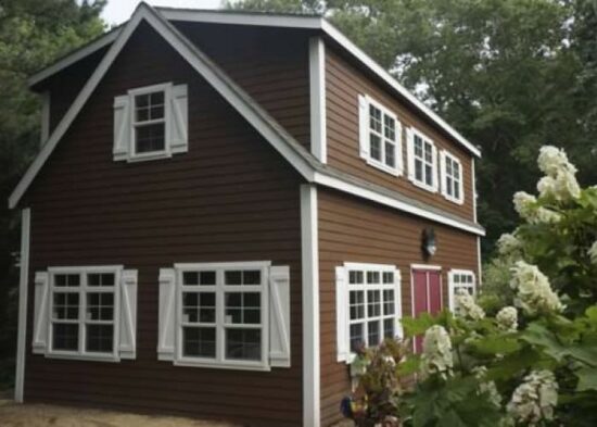 two story shed living space