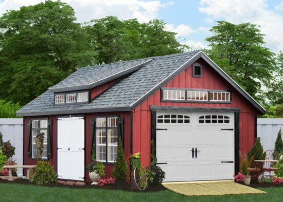 amish built single car garage