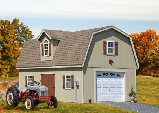one car two story garage 1