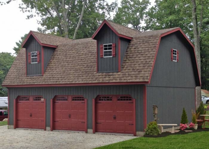 detached amish car garage with loft space