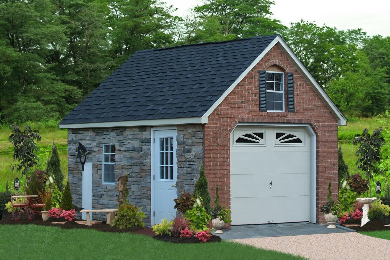 Luxury Garages 2 stone and brick custom garage