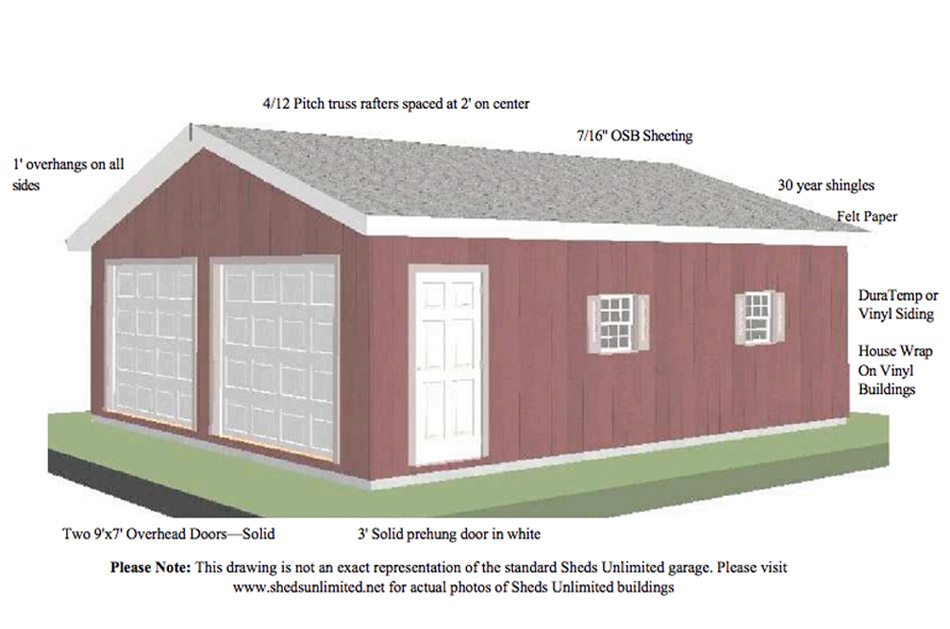 Large 2- and 3-Car Garage Dimensions and Specifications 1 2 car garage dimentions pa1