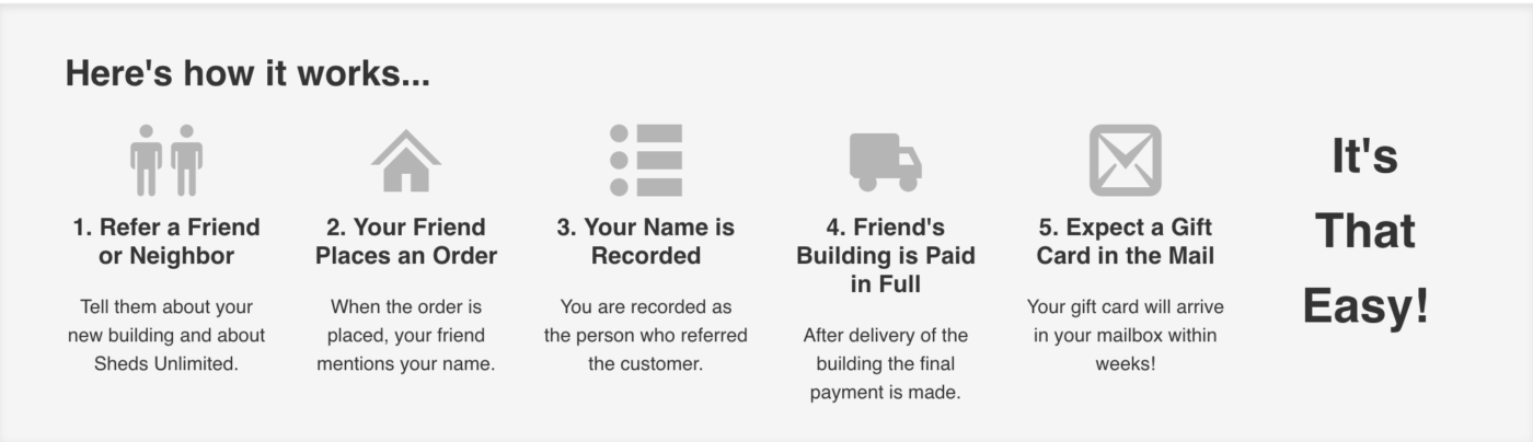 Sheds Unlimited Referral Program 2 sheds unlimited referral program