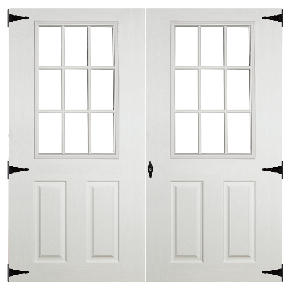 fiberglass 9 lite 6ft double doors for sheds garages