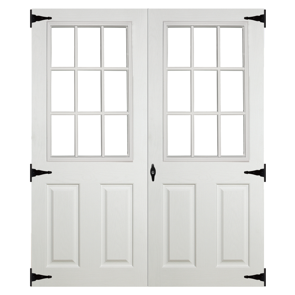 fiberglass slab 9 lite 5ft double door for sheds