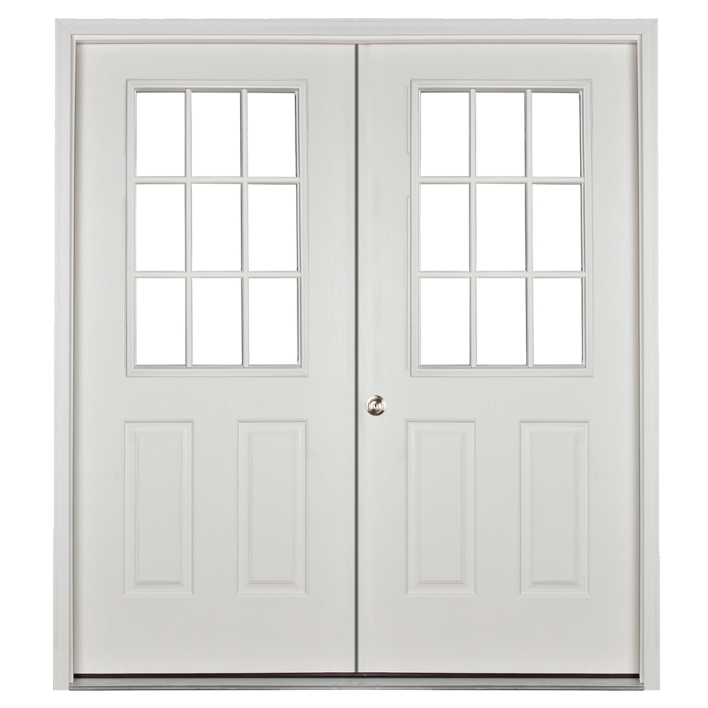 prehung 9 lite 5ft double door for sheds and garages