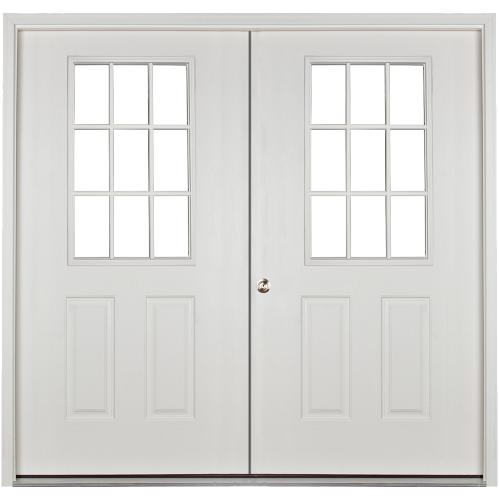 prehung 9 lite 6ft double door for sheds and garages